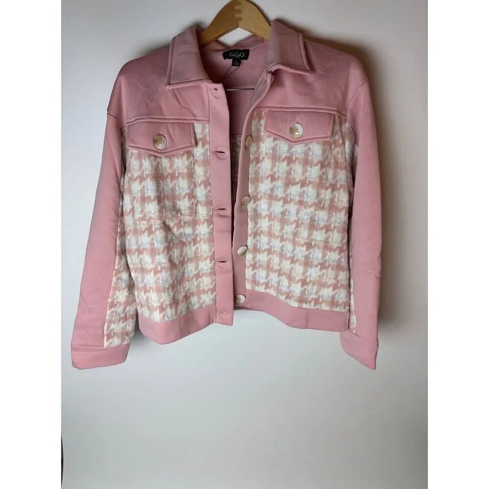 Pink houndstooth shacket - Picture 3 of 12